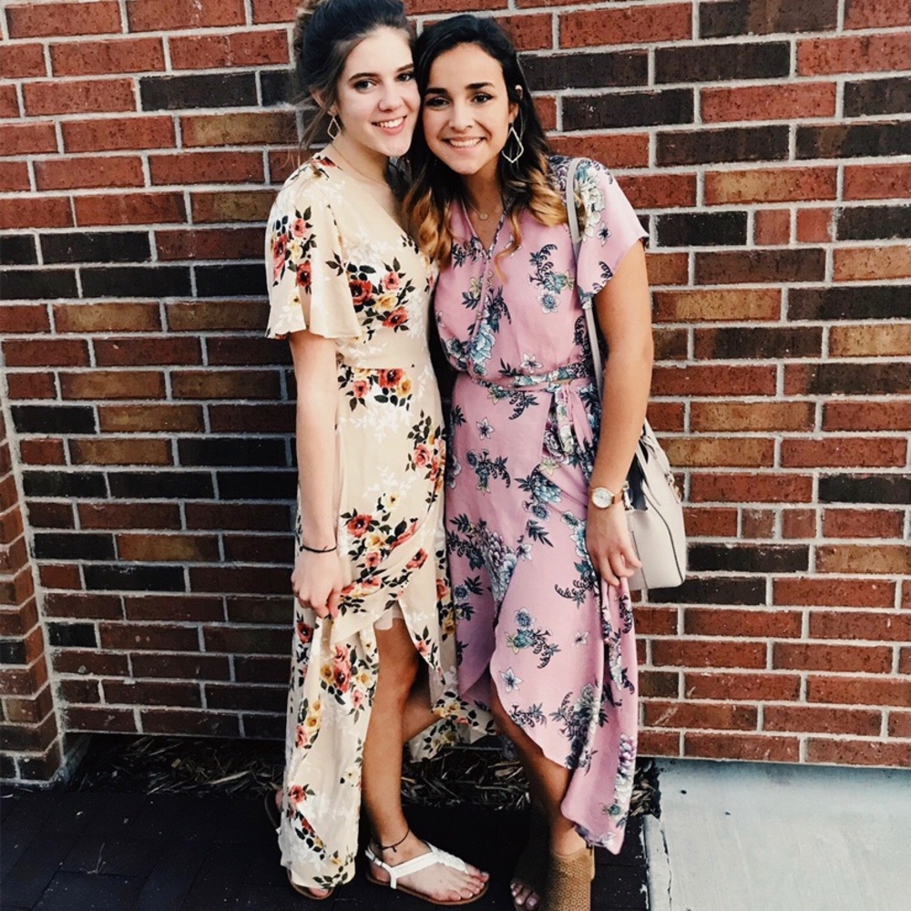 high low wrap around floral dress